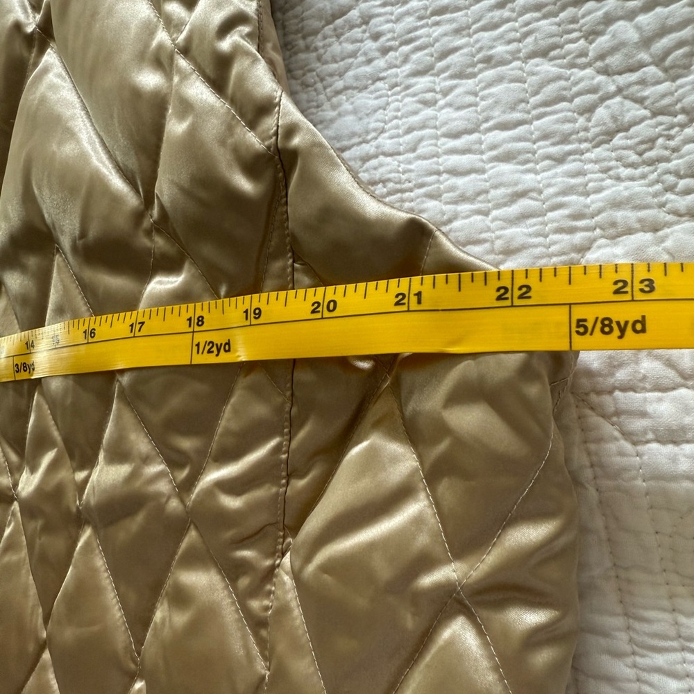 Lands' End Gold Quilted Goose Down Vest - Picture 9 of 10
